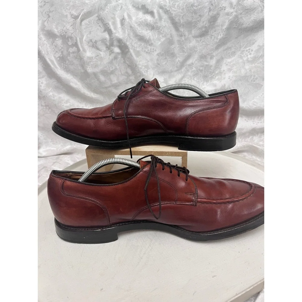Allen Edmonds Bradley Burgundy Leather Split Toe Derby Dress Shoes 12.5 B 2661